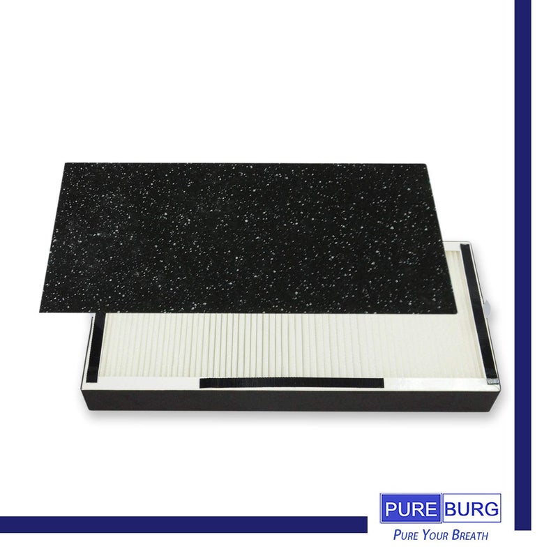 PUREBURG Replacement Filter Set Compatible with Hunter HP100 HT100 Air Purifier,2-Pack H13 HEPA + 4 x Activated Carbon Pre-Filters 4-Stage Filtration Air Clean VOCs - Image 2